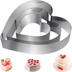 Cercle  ptisserie 3 pcs moule gateau coeur inoxydable cercle  gteau moule  dessert pour biscuits ...