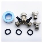 Distributeur d'eau en laiton nickelé pour arrosage - 1 vers 2 / 3 sorties - filetage 25mm - robinet à ... Distributeur d'eau en laiton nickelé pour arrosage - 1 vers 2 / 3 sorties - filetage 25mm - robinet à ...