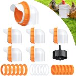 Mangeoire  poulets  monter soi - mme, 6 ports, mangeoire automatique pour volailles avec 6 bouchons ...