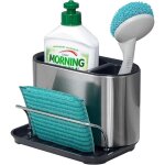 Rangement évier, porte eponge evier cuisine en acier inoxydable, support pour Éponge avec bac de récupération, ... Rangement évier, porte eponge evier cuisine en acier inoxydable, support pour Éponge avec bac de récupération, ...