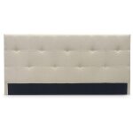 Tte de lit capitonne en tissu beige 180 cm domice