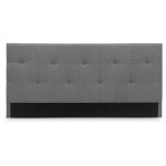Tte de lit capitonne en tissu gris 180 cm domice