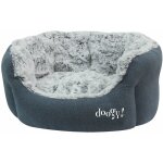 Corbeille ouatin�e doogy whooly bleu : petit mod�le