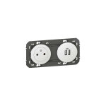 Prise de courant 2p + t surface avec prise 2 usb type - a dooxie 3a prcbls finition blanc legrand ...
