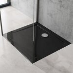 Doporro bac  douche antiglisse receveur de douche rectangulaire noir acrylique faro2 80x100x4cm