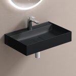 Doporro - lavabo suspendu avec bonde vasque à poser gris noir mat 50x38x12cm lave mains rectangulaire ... Doporro - lavabo suspendu avec bonde vasque à poser gris noir mat 50x38x12cm lave mains rectangulaire ...