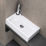 Doporro - lavabo vasque  poser lave mains en solid surface colossum 101 rectangulaire blanc pour toilettes ...