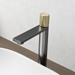 Doporro mitigeur vasque robinet de lavabo salle de bain en acier inoxydable 304 gris double commande ...