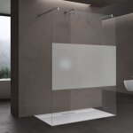 Paroi de douche  l'italienne bande opaque 100 cm pare - douche verre 10mm paroi 98x200cm montage rversible ...