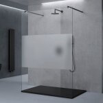 Paroi de douche  l'italienne bande opaque 110 cm pare - douche verre 10mm paroi 108x200cm montage rversible ...