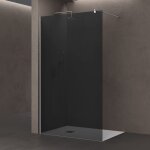 Doporro paroi de douche  l'italienne verre de securite gris teint 8mm douche barre de stabilisation ...