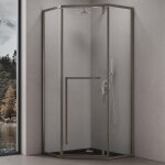 Paroi de douche pentagonale cabine de douche en verre transparent esg nano anti - calcaire ravenna68k ...