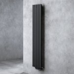 Radiateur pour chauffage central 160x31cm radiateur  eau chaude panneau monocouche design vertical noir ...