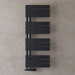 Doporro - radiateur de salle de bain sche - serviette 104x40cm radiateur  eau chaude gris noir sche ...