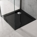 Doporro - receveur de douche antiglisse bac à douche carré extraplat acrylique noir faro01 70x70x4cm ... Doporro - receveur de douche antiglisse bac à douche carré extraplat acrylique noir faro01 70x70x4cm ...