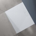 Doporro - receveur de douche bac  douche ultra plat en solid surface blanc mat geoma07 100x120x3 cm ...