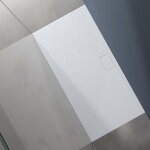 Doporro - receveur de douche bac  douche ultra plat en solid surface blanc mat geoma07 80x160x3cm avec ...