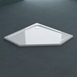 Doporro - receveur de douche pentagonale bac  douche extraplat acrylique blanc faro05 80x80x4 cm