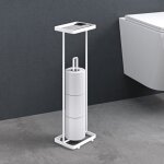 Doporro support de rouleau de papier toilette en acier au carbone porte - papier toilette de sol blanc ...