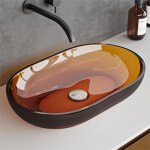 Doporro vasque � poser ovale �vier de r�sine transparente lavabo pour salle de bains toilettes invit�es ...