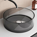 Doporro vasque � poser ronde lavabo circulaire �vier de r�sine transparente pour salle de bains toilettes ...