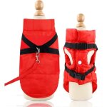 (dos : 20 cm, poitrine : 30 cm), manteau d'hiver chaud et impermable rouge pour chien avec trou pour ...