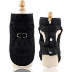 (dos : 25 cm, poitrine : 35 cm), manteau d'hiver chaud et imperméable noir pour chien avec trou pour ... (dos : 25 cm, poitrine : 35 cm), manteau d'hiver chaud et imperméable noir pour chien avec trou pour ...
