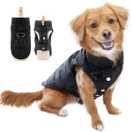 (dos : 30 cm, poitrine : 40 cm), manteau d'hiver chaud et impermable noir pour chien avec trou pour ...