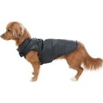 (dos : 35 cm, poitrine : 45 cm), manteau d'hiver chaud et imperméable noir pour chien avec trou pour ... (dos : 35 cm, poitrine : 45 cm), manteau d'hiver chaud et imperméable noir pour chien avec trou pour ...