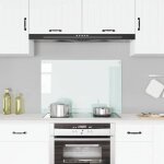 Dosseret de cuisine - fond de hotte - crdence de cuisine blanc 90x60 cm verre tremp