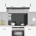 Dosseret de cuisine - fond de hotte - cr�dence de cuisine noir 100x60 cm verre tremp�