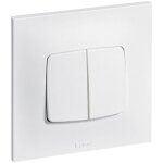 [jamais utilis�] double bouton poussoir 6a complet - neptune - blanc - legrand