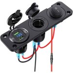 Double chargeur prise usb led voltm�tre 12v interrupteur prise panneau � quatre fonctions pour voiture ...