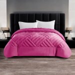 Double couette d'hiver chaude et douce effet plume  intreccio , en velours de luxe, rembourrage 280g, ...