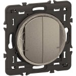 Commande double pour �clairage et prises sans fils c�liane with netatmo avec support et enjoliveur titanium ...