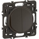 Double interrupteur cliane - noir + support,  quiper d'une plaque - legrand