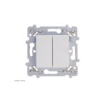 Double interrupteur ou poussoir hager essensya finition: blanc - griffes: avec griffes