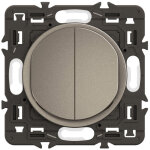 Double interrupteur ou va - et - vient c�liane 10ax - enjoliveur titanium et support - legrand
