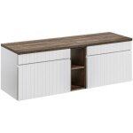 Double meuble sous vasque 140 cm - emblematic white - livraison gratuite