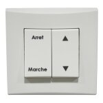 Double v&v volet roulant blanc position marche / arrt bornes auto fixation vis complet avec plaque alternativ ...