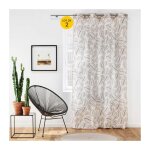 Douceur d'intrieur - lot de 2 rideaux a oeillets 140 x 260 cm polyester imprim alma naturel