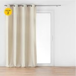 Douceur d'int�rieur - lot de 2 rideaux a oeillets 140 x 260 cm velours jacquard mika beige
