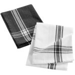 Douceur d'int�rieur - lot de 2 torchons 'cuisiline' 50x70cm anthracite