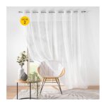 Douceur d'intérieur - lot de 2 voilages grande largeur 300 x 240 cm voile sablé lissea blanc Douceur d'intérieur - lot de 2 voilages grande largeur 300 x 240 cm voile sablé lissea blanc