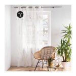 Douceur d'intrieur - lot de 2 voilages a oeillets 140 x 240 cm imprim metallis elona or