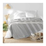 Douceur d'intrieur - couvre lit 1 personne 180 x 220 cm coton / polyester tisse adele gris