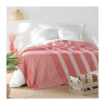 Douceur d'intrieur - couvre lit 1 personne 180 x 220 cm coton / polyester tisse adele rose