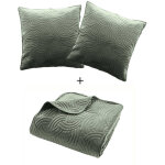 Douceur d'int�rieur - couvre - lit 240x260 cm + 2 housses de coussin 60x60 cm ? velours uni matelass� ...