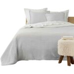 Douceur d'intérieur - couvre lit et taie velours et sherpa mylene 220 x 240 cm gris Douceur d'intérieur - couvre lit et taie velours et sherpa mylene 220 x 240 cm gris