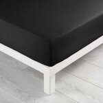 Douceur d'int�rieur - drap housse - 90 x 190 cm - grand bonnet - 57 fils - uni noir - noir